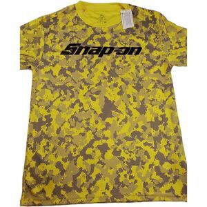 Men's FSP Snap-on Branded T-shirt New With Tags Size XL Neon Yellow Camouflage